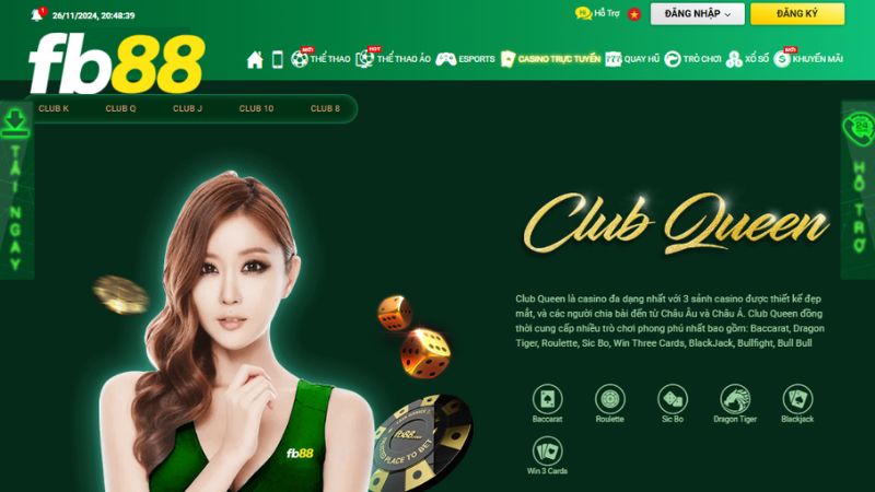 Ưu tiên đặt cược tại casino FB88